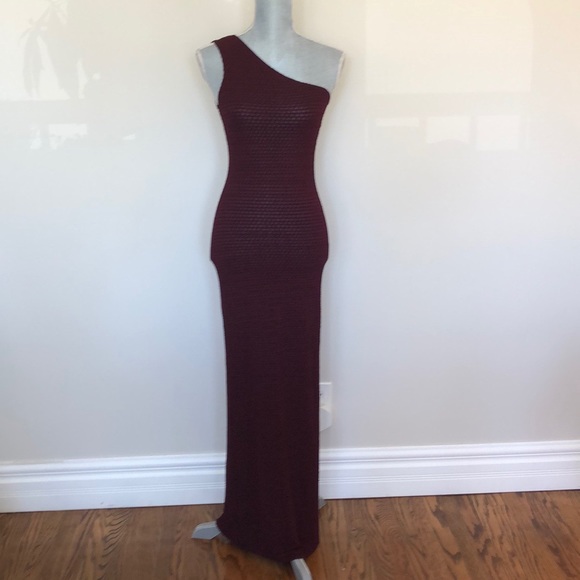 Sexy one shoulder long embossed ankle length dress - Picture 7 of 7